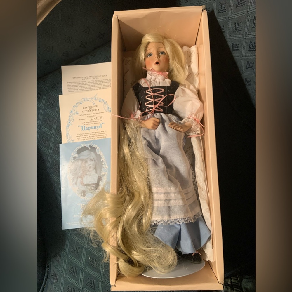 15 inch Diana Effner  Rapunzel porcelain doll Mother Goose by Knowles